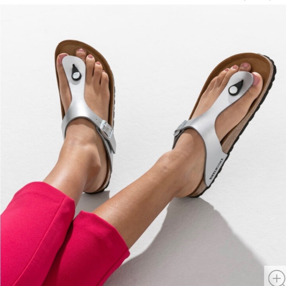 BIRKENSTOCK Gizeh Birko-Flor Silver Women’s Size EU(39) US(8/8.5) NIB